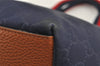 Authentic GUCCI Sherry Line Shoulder Tote Bag GG Nylon Leather 374433 Navy 3000I