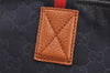Authentic GUCCI Sherry Line Shoulder Tote Bag GG Nylon Leather 374433 Navy 3000I