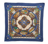 Authentic HERMES Pleats Scarf "L'ENTENTE CORDIALE" Silk Blue 3001E