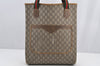 Authentic GUCCI Web Sherry Line GG Plus Tote Bag PVC Leather Brown 3001I