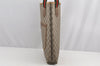 Authentic GUCCI Web Sherry Line GG Plus Tote Bag PVC Leather Brown 3001I