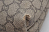 Authentic GUCCI Web Sherry Line GG Plus Tote Bag PVC Leather Brown 3001I