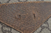 Authentic GUCCI Web Sherry Line GG Plus Tote Bag PVC Leather Brown 3001I
