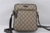 Authentic GUCCI Shoulder Cross Body Bag GG PVC Leather 233268 Brown 3002F