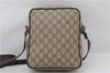 Authentic GUCCI Shoulder Cross Body Bag GG PVC Leather 233268 Brown 3002F