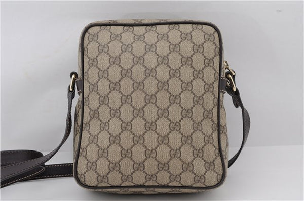 Authentic GUCCI Shoulder Cross Body Bag GG PVC Leather 233268 Brown 3002F