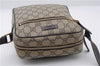 Authentic GUCCI Shoulder Cross Body Bag GG PVC Leather 233268 Brown 3002F