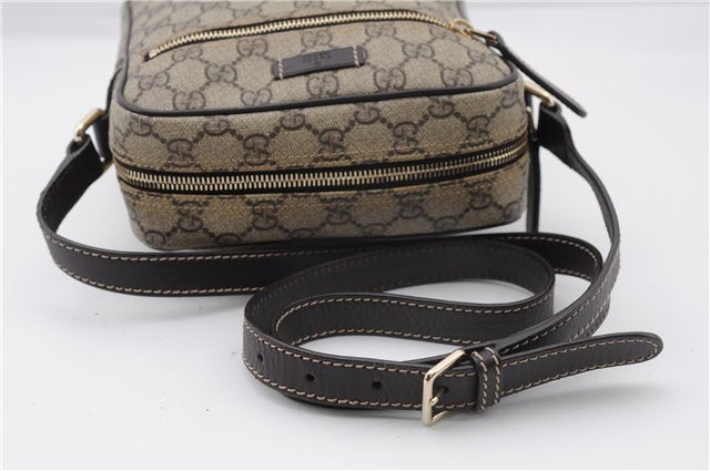 Authentic GUCCI Shoulder Cross Body Bag GG PVC Leather 233268 Brown 3002F