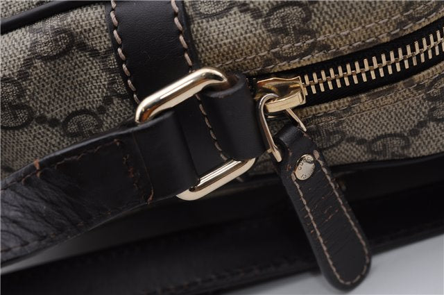 Authentic GUCCI Shoulder Cross Body Bag GG PVC Leather 233268 Brown 3002F