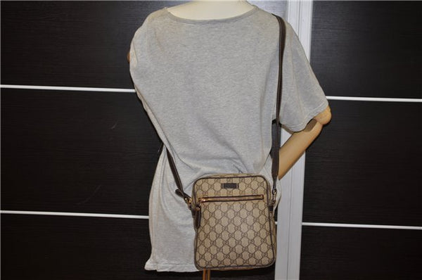 Authentic GUCCI Shoulder Cross Body Bag GG PVC Leather 233268 Brown 3002F