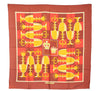 Authentic HERMES Carre 90 Scarf Crown Motif Silk Brown 3003E