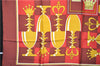 Authentic HERMES Carre 90 Scarf Crown Motif Silk Brown 3003E