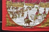 Authentic HERMES Carre 90 Scarf "MARINE ET CAVALERIE" Silk Red 3004D