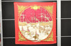 Authentic HERMES Carre 90 Scarf "MARINE ET CAVALERIE" Silk Red 3004D