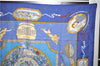 Authentic HERMES Carre 90 Scarf "LE GEOGRAPHE" Silk Blue 3006E