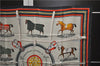 Authentic HERMES Carre 90 Scarf "Couvertures et Tenues du Jour" Silk Gray 3007E