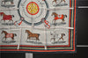 Authentic HERMES Carre 90 Scarf "Couvertures et Tenues du Jour" Silk Gray 3007E