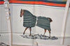 Authentic HERMES Carre 90 Scarf "Couvertures et Tenues du Jour" Silk Gray 3007E