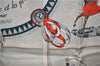 Authentic HERMES Carre 90 Scarf "Couvertures et Tenues du Jour" Silk Gray 3007E