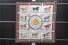 Authentic HERMES Carre 90 Scarf "Couvertures et Tenues du Jour" Silk Gray 3007E