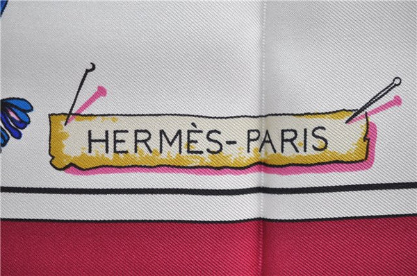 Authentic HERMES Carre 90 Scarf "Pasementerie" Silk Pink 3008D