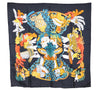 Authentic HERMES Carre 90 Scarf "chapeau" Silk Black 3010E