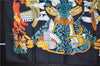 Authentic HERMES Carre 90 Scarf "chapeau" Silk Black 3010E