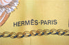 Authentic HERMES Carre 90 Scarf "CHASSES EXOTIQUES" Silk Brown Box 3011D