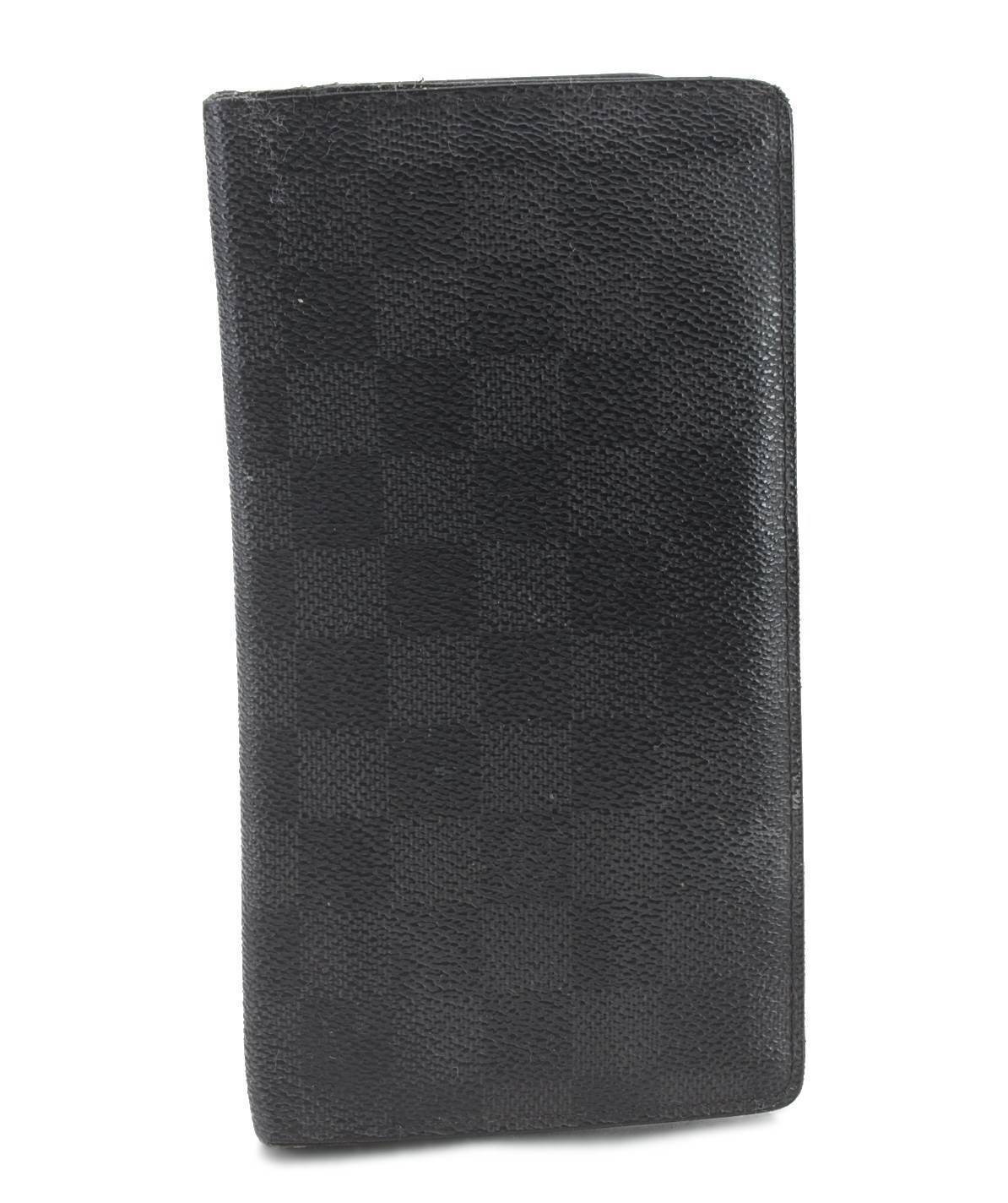 Auth Louis Vuitton Damier Graphite Portefeuille Brazza Wallet N62665 LV 3014C