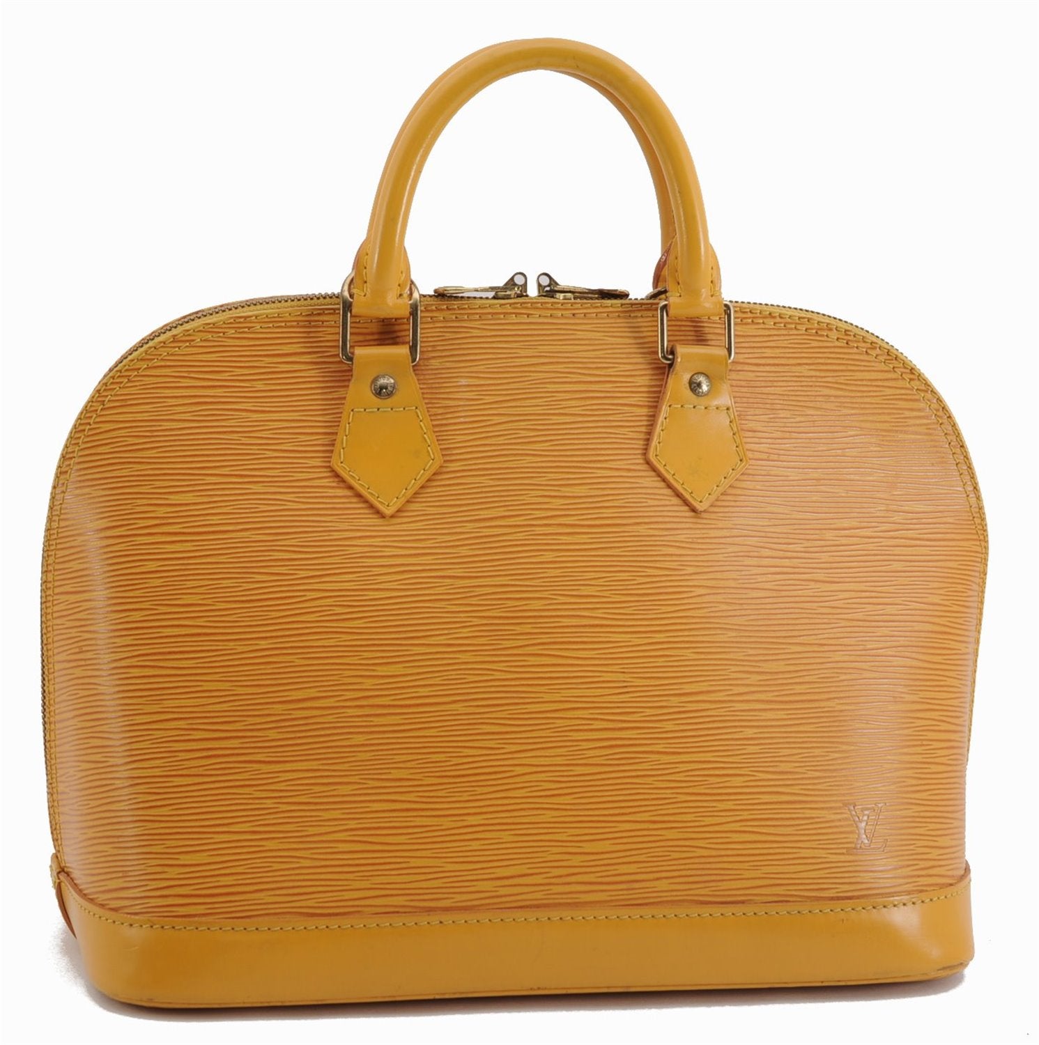 Authentic Louis Vuitton Epi Alma PM Hand Bag Yellow M52149 LV 3016F