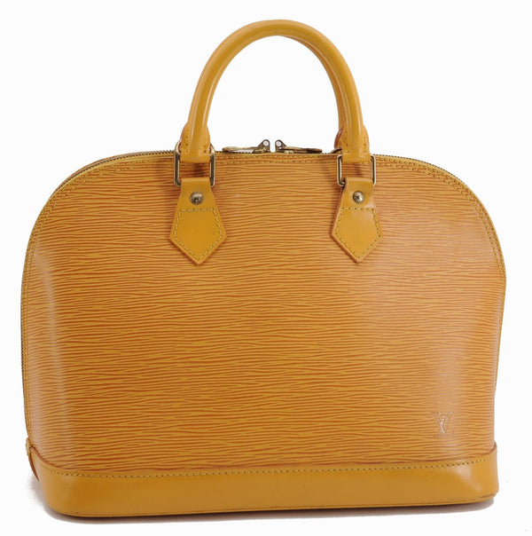 Authentic Louis Vuitton Epi Alma PM Hand Bag Yellow M52149 LV 3016F