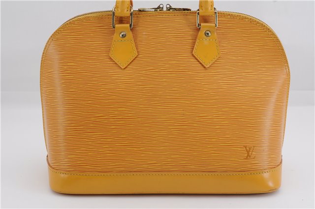 Authentic Louis Vuitton Epi Alma PM Hand Bag Yellow M52149 LV 3016F