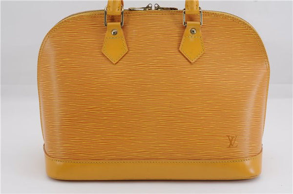 Authentic Louis Vuitton Epi Alma PM Hand Bag Yellow M52149 LV 3016F