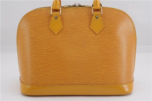 Authentic Louis Vuitton Epi Alma PM Hand Bag Yellow M52149 LV 3016F