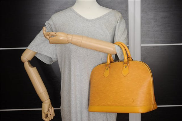 Authentic Louis Vuitton Epi Alma PM Hand Bag Yellow M52149 LV 3016F