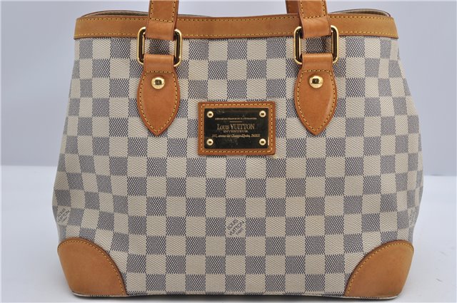 Authentic Louis Vuitton Damier Azur Hampstead PM N51207 Shoulder Tote Bag 3017F