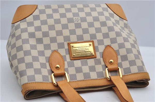 Authentic Louis Vuitton Damier Azur Hampstead PM N51207 Shoulder Tote Bag 3017F