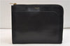 Authentic SAINT LAURENT Vintage Clutch Hand Bag Purse Leather Black YSL 3018E