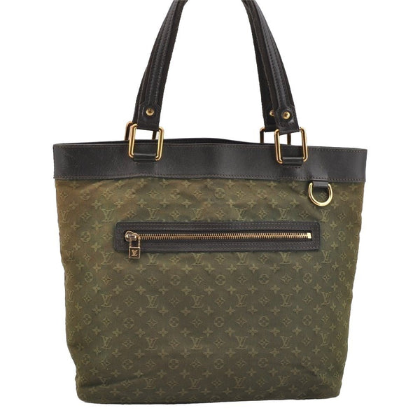 Authentic Louis Vuitton Monogram Mini Lucille GM Tote Bag M92681 Green LV 3018I