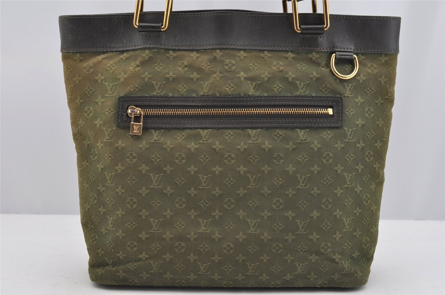 Authentic Louis Vuitton Monogram Mini Lucille GM Tote Bag M92681 Green LV 3018I