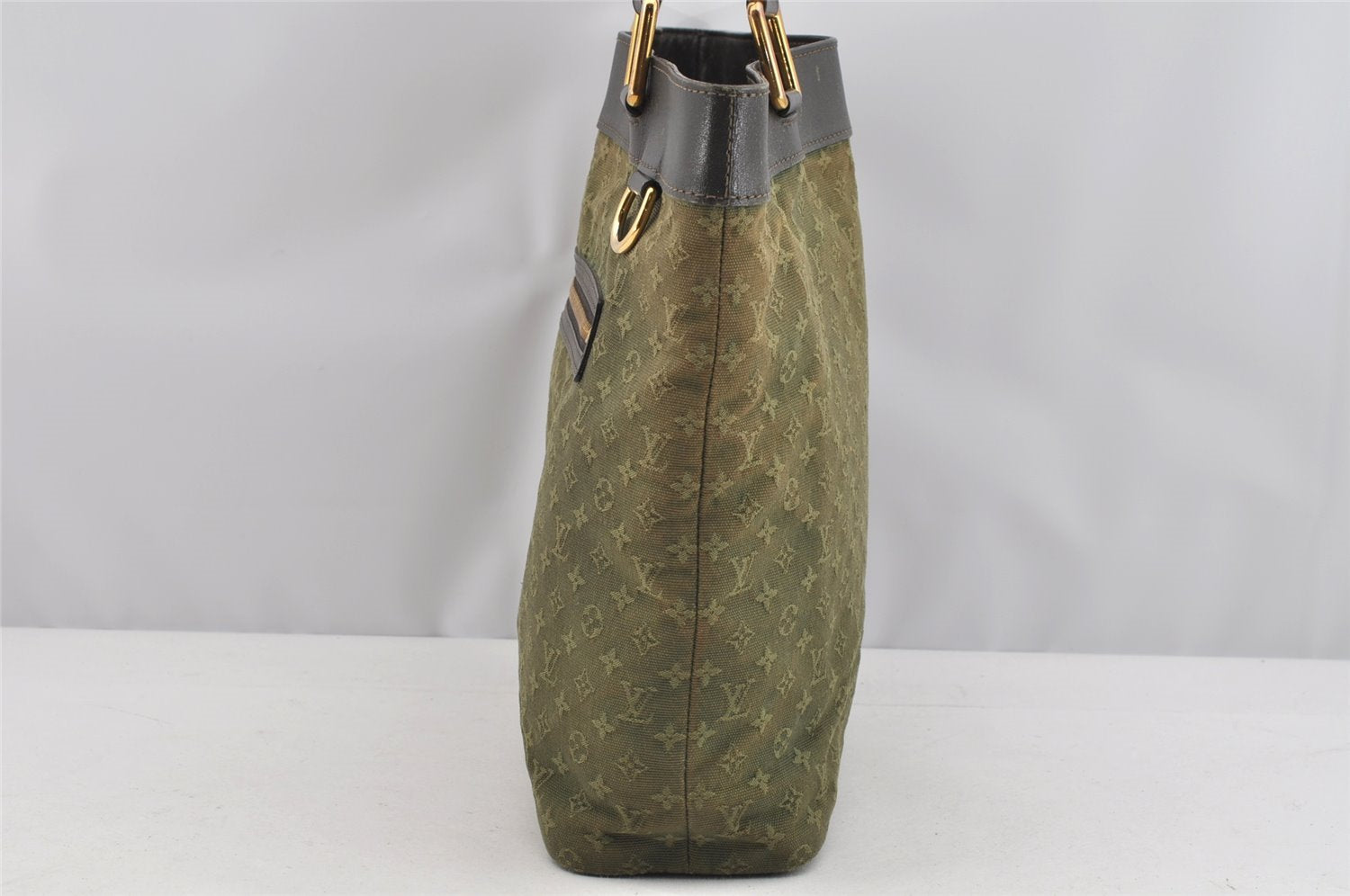 Authentic Louis Vuitton Monogram Mini Lucille GM Tote Bag M92681 Green LV 3018I