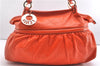 Authentic FENDI Vintage Chef Bag Leather Shoulder Tote Bag Orange 3019F