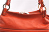 Authentic FENDI Vintage Chef Bag Leather Shoulder Tote Bag Orange 3019F