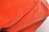 Authentic FENDI Vintage Chef Bag Leather Shoulder Tote Bag Orange 3019F