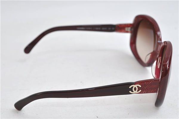 Authentic CHANEL Sunglasses Check Design CoCo Mark Plastic 5176-A Red 3020D