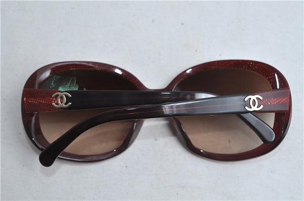 Authentic CHANEL Sunglasses Check Design CoCo Mark Plastic 5176-A Red 3020D