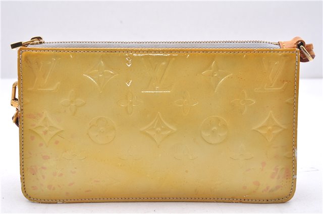 Authentic Louis Vuitton Vernis Lexington Hand Bag Pouch Yellow M91056 LV 3020E