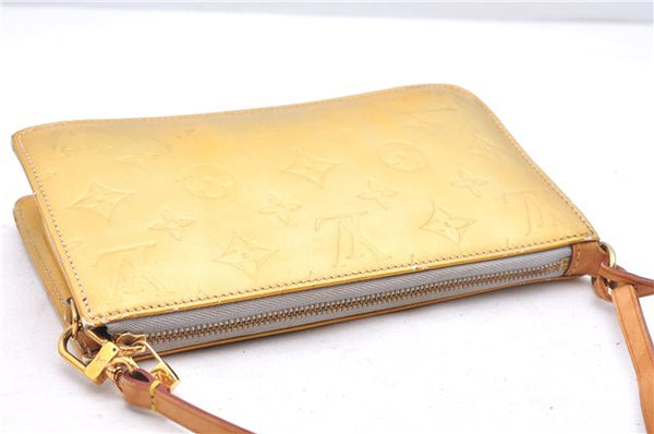 Authentic Louis Vuitton Vernis Lexington Hand Bag Pouch Yellow M91056 LV 3020E