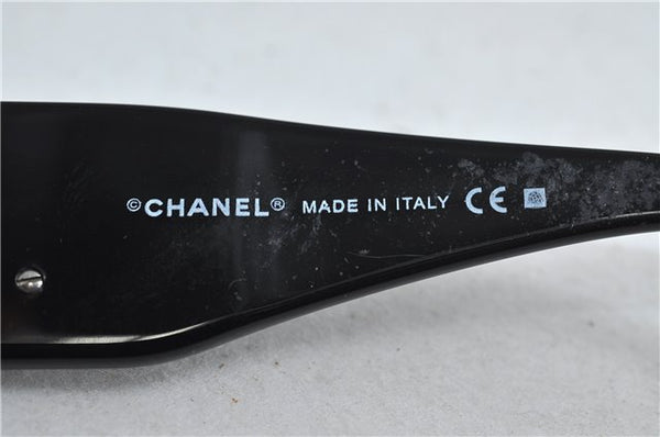 Authentic CHANEL Camellia Sunglasses CoCo Mark Plastic Black 3021D