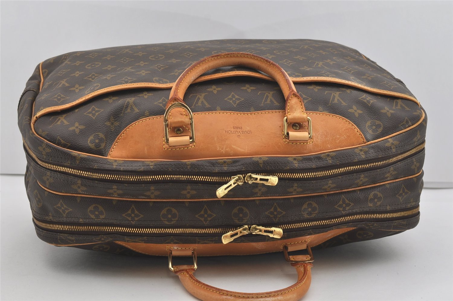 Authentic Louis Vuitton Monogram Alize 24 Heures Boston Hand Bag M41399 LV 3021I